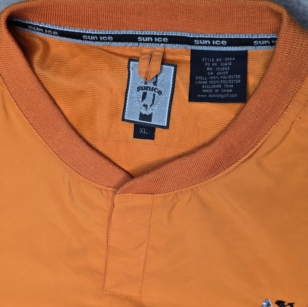 Sunice Men's Orange Golf Short Sleeve Windbreaker XL - Picture 3 of 11